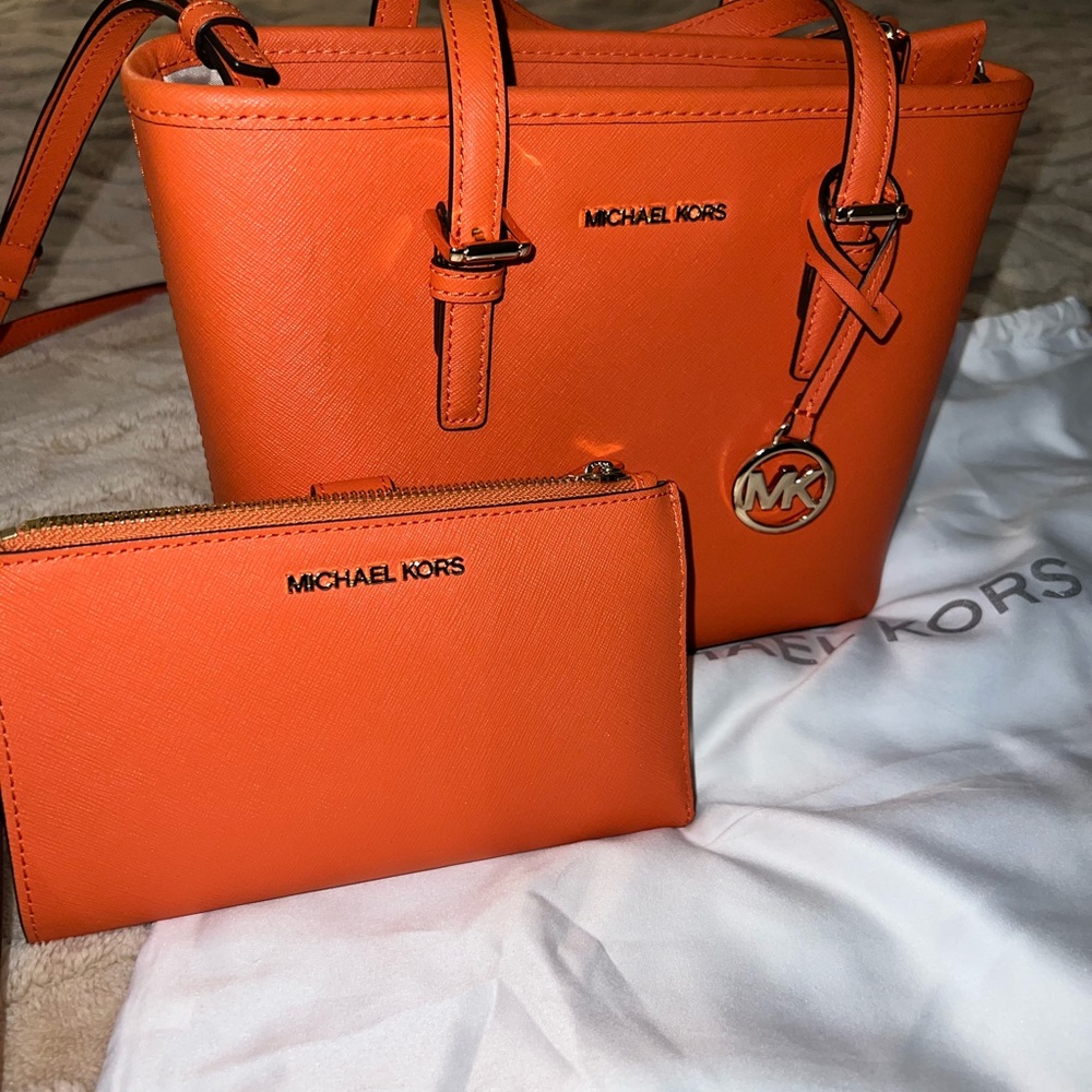 Michael Kors, small purse, and matching wallet